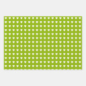Feuille De Papier Cadeau Coeurs pois blanc pomme vert (Devant 3)