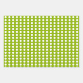 Feuille De Papier Cadeau Coeurs pois blanc pomme vert (Devant)