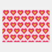 Feuille De Papier Cadeau Coeurs rétro Super amusants (Devant)