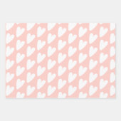 Feuille De Papier Cadeau Coeurs romantiques roses et blancs (Devant 3)