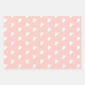 Feuille De Papier Cadeau Coeurs romantiques roses et blancs (Devant 2)