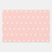 Feuille De Papier Cadeau Coeurs romantiques roses et blancs (Devant)