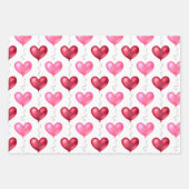 Feuille De Papier Cadeau Coeurs rose et rouge Mariage de la Saint-Valentin (Devant)