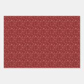 Feuille De Papier Cadeau Coeurs - Rose sur Ombre rouge foncé (Devant)