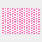 Feuille De Papier Cadeau Coeurs roses et blancs (Devant 3)