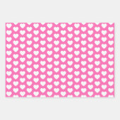 Feuille De Papier Cadeau Coeurs roses et blancs (Devant 2)