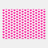 Feuille De Papier Cadeau Coeurs roses et blancs chauds (Devant 3)