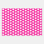 Feuille De Papier Cadeau Coeurs roses et blancs chauds (Devant 2)