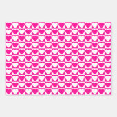 Feuille De Papier Cadeau Coeurs roses et blancs chauds (Devant)