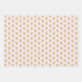 Feuille De Papier Cadeau Cœurs roses et or (Devant 3)