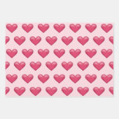 Feuille De Papier Cadeau Coeurs roses Motif Thème de la Saint Valentin (Devant 2)