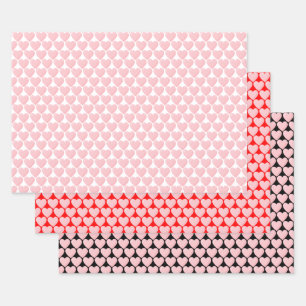 Feuille De Papier Cadeau Coeurs Roses Sur Couleurs