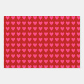 Feuille De Papier Cadeau Coeurs roses sur le rouge (Devant 2)