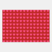 Feuille De Papier Cadeau Coeurs roses sur le rouge (Devant)