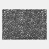 Feuille De Papier Cadeau Coeurs rouge et noir (Devant 3)