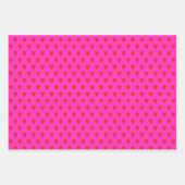 Feuille De Papier Cadeau Coeurs rouges Abstrait main tiré Boho Style Motif (Devant 3)