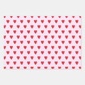 Feuille De Papier Cadeau Coeurs rouges Abstrait main tiré Boho Style Motif (Devant)