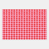 Feuille De Papier Cadeau Cœurs rouges de la Saint-Valentin (Devant)