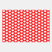 Feuille De Papier Cadeau Coeurs rouges et blancs (Devant 2)