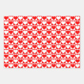 Feuille De Papier Cadeau Coeurs rouges et blancs (Devant)
