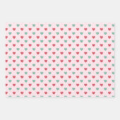 Feuille De Papier Cadeau Coeurs rouges et verts (Devant)
