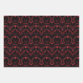 Feuille De Papier Cadeau Cœurs rouges gothiques complexes (Devant 3)