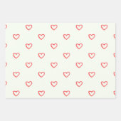 Feuille De Papier Cadeau Coeurs rouges Motif, mignonne, amour (Devant 2)