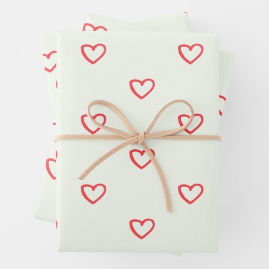 Feuille De Papier Cadeau Coeurs rouges Motif, mignonne, amour (En situation)