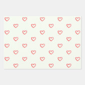 Feuille De Papier Cadeau Coeurs rouges Motif, mignonne, amour (Devant)