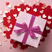 Feuille De Papier Cadeau Cœurs Saint-Valentin rose
