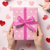 Feuille De Papier Cadeau Cœurs Saint-Valentin rose