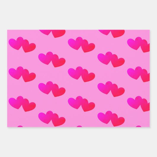 Feuille De Papier Cadeau Coeurs sur coeur motif (Devant)