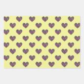 FEUILLE DE PAPIER CADEAU COEURS SUR PASTEL (Devant 3)