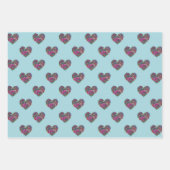 FEUILLE DE PAPIER CADEAU COEURS SUR PASTEL (Devant 2)