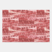 Feuille De Papier Cadeau Coeurs Valentin rouges et roses enveloppant des fe (Devant 3)