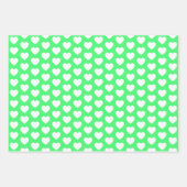 Feuille De Papier Cadeau Coeurs vert clair et blanc (Devant 2)