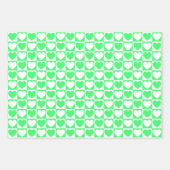 Feuille De Papier Cadeau Coeurs vert clair et blanc (Devant)