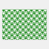Feuille De Papier Cadeau Coeurs vert et blanc (Devant)