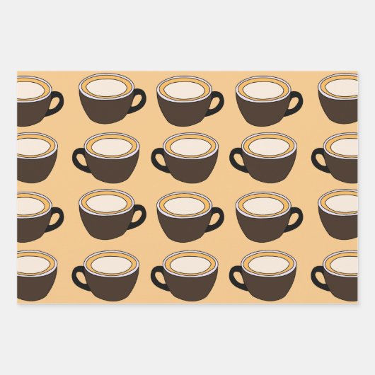 Feuille De Papier Cadeau Coffee Cup Pattern (Devant 2)