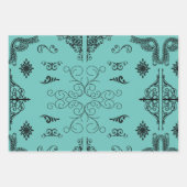 Feuille De Papier Cadeau coin-floraison-cadre de défilement (Devant)