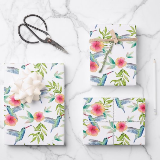 Feuille De Papier Cadeau Colibri (Recto)