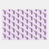 Feuille De Papier Cadeau Colibri Et Fleur Iris (Devant 2)