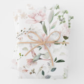 Feuille De Papier Cadeau Colibri rose de feuillage (En situation)