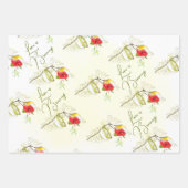 Feuille De Papier Cadeau Colibri Tasse de Thé Floral (Devant 3)