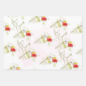 Feuille De Papier Cadeau Colibri Tasse de Thé Floral (Devant 2)