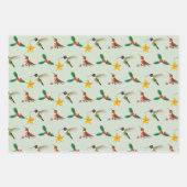Feuille De Papier Cadeau Colibris de Noël (Devant 3)