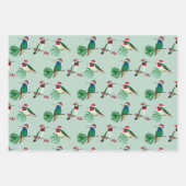 Feuille De Papier Cadeau Colibris de Noël (Devant)