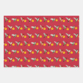 Feuille De Papier Cadeau Colibris et étoiles (Devant 3)