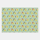 Feuille De Papier Cadeau Colibris et étoiles (Devant 2)