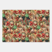 Feuille De Papier Cadeau Collage de Noël victorien vibrant (Devant 2)